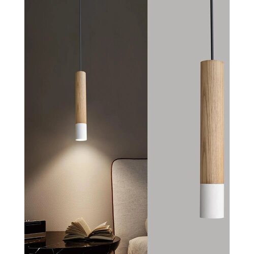 OUGLRES 35 cm viseča svetilka iz aluminija in lesa Slike