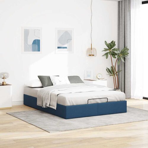 vidaXL Otomanski posteljni okvir brez vzmetnice moder 140x200 cm blago Cene