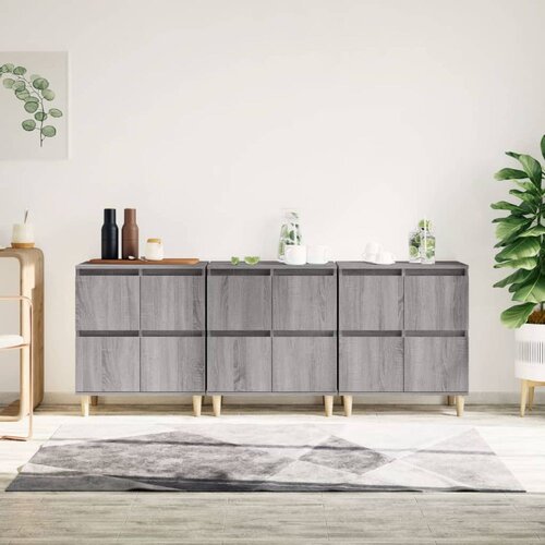  Komoda 3 kosa siva sonoma 60x35x70 cm inženirski les Slike