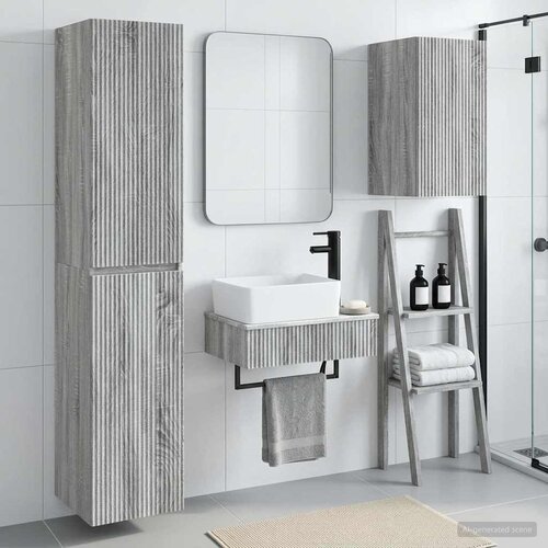  Set namje&scaron;taja za kupaonicu 3 kom. Siva Sonoma 33 x 34.5 x 160 cm Cijene