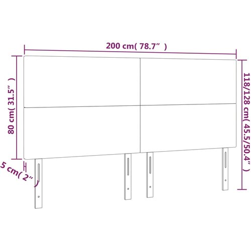  Uzglavlje plavo 200x5x118/128 cm tkanina Slike