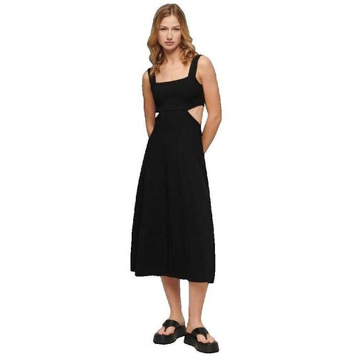 Superdry Dolge obleke Robe Cutout sans manches midi Črna Cene