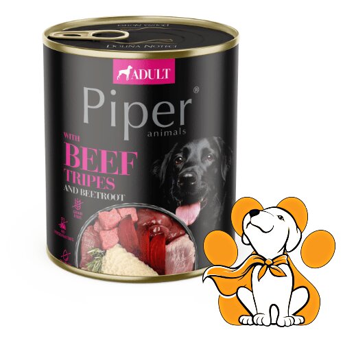 Piper Dog Beef Tripes 800g, Vlažna Hrana Za Pse Sa Buragom Za Zdravu Probavu Cene
