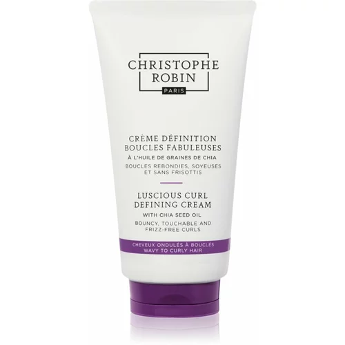 Christophe Robin Luscious Curl Defining Cream with Chia Seed Oil krema za zaglađivanje za valovitu i kovrčavu kosu 150 ml