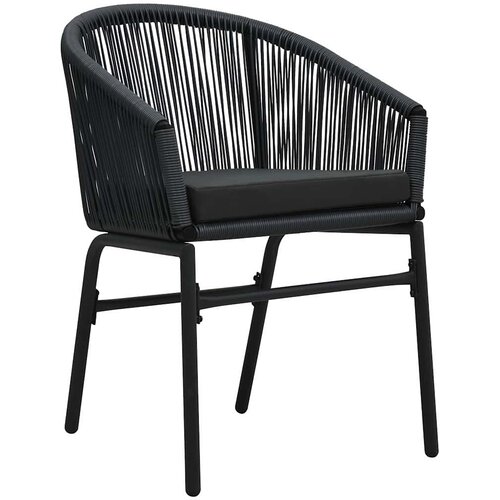  Vrtni set za objed 7 kom. Crna poliratan 180 x 80 x 74 cm Slike