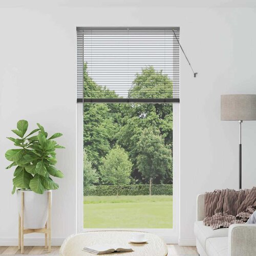 vidaXL Okenska roleta z zavesami Drugo Temno siva 100 x 220 cm Aluminij Cene