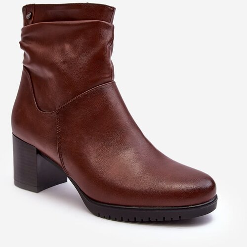 Kesi Women's Pressed Ankle Boots Brown Liriam Cene
