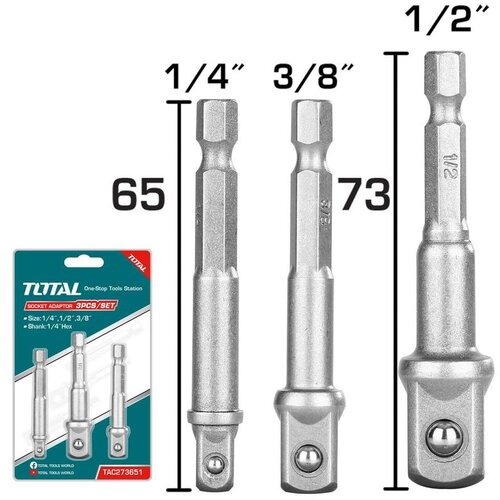 Total Set adaptera za &scaron;rafilicu na gedore 1/4", 3/8", 1/2" TAC273651 Cene