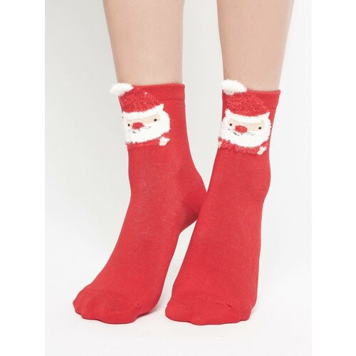 Yups Socks with Santa Claus application red Slike