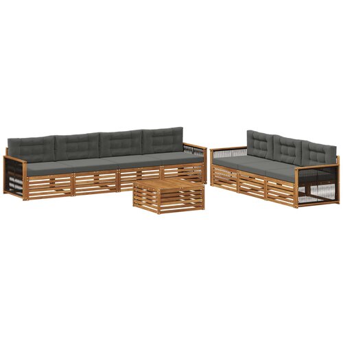 vidaXL Zunanja garnitura za sedenje 8 pcs Naravna in antracitna, (5000282323) Cene