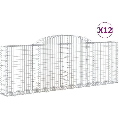  Lučne gabionske ko&amp;scaron;are 12kom 300x30x100/120cm pocinčano željezo Slike