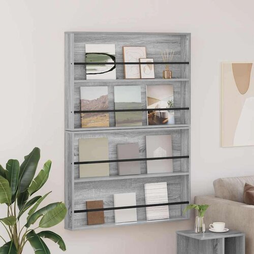  Polica za časopise s policom 2 pcs Siva Sonoma 100 x 12 x 70 cm Cene