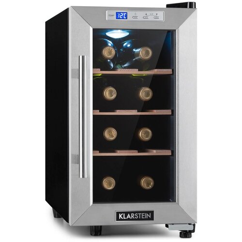 Klarstein Reserva 8 Uno, vinoteka, 23 litrov, 8 steklenic, 11 - 18 °C, 26 dB, nerjaveče jeklo Cene