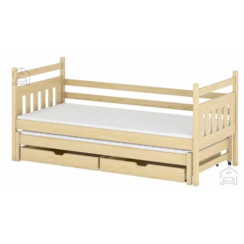 Lano Otroška postelja z dodatnim ležiščem Daniel - 90x190 cm - Bor