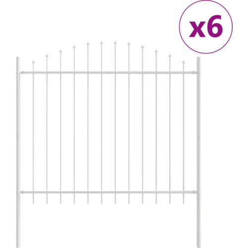 vidaXL Vrtna ograja s hoop vrhom, bela, 10,2 x 1,5 m, jeklo, (22015064) Cene