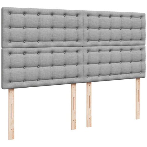 VidaXL Krevet s oprugama i madracem svjetlosivi 200 x 200cm od tkanine Slike