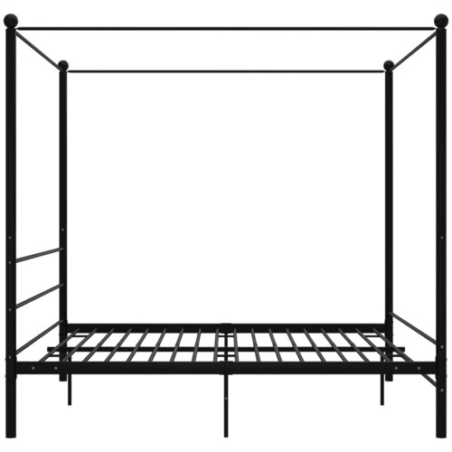 Okvir za krevet s nadstre&amp;scaron;nicom crni metalni 200 x 200 cm Slike
