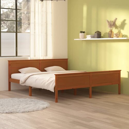 VidaXL Okvir za krevet od masivne borovine boja meda 180 x 200 cm Slike