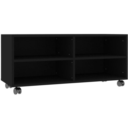 Maison Chic TV omarica - TV stojalo - Televizijska omarica s kolesci črna 90x35x35 cm iverna plo&amp;scaron;ča, (21699065) Slike