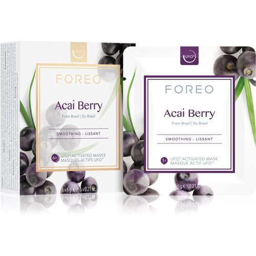 Foreo UFO&amp;trade; Acai Berry gladilna maska 6 x 6 g Slike