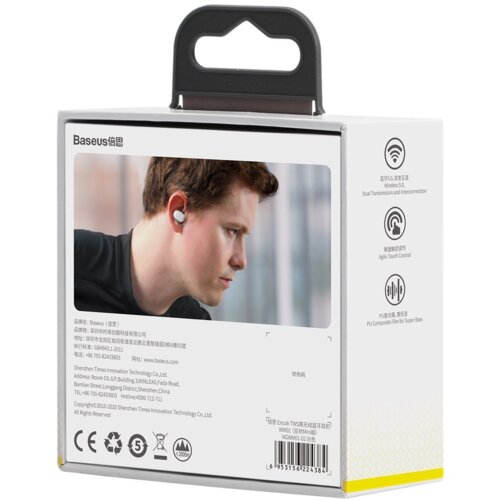 Baseus Encok True Wireless Earphones WM01, bijela Slike