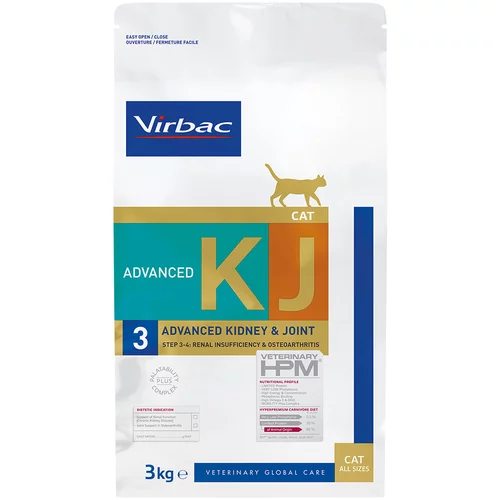 Virbac Veterinary HPM Cat Advanced Kidney & Joint Support KJ3 - Varčno pakiranje: 2 x 3 kg