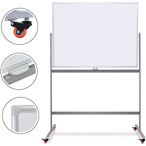 Offishop Dvostrana bela magnetna tabla sa postoljem Lux OF338, 60x90cm Cene