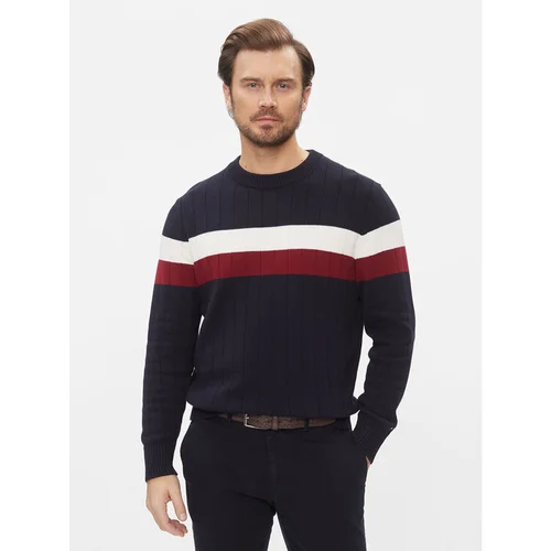 Tommy Hilfiger Pulover MW0MW33094 Mornarsko modra Regular Fit