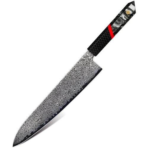 IZMAEL Damaskasti kuhinjski nož ZA-37455 - Chef / Crna / Crvena Cijene
