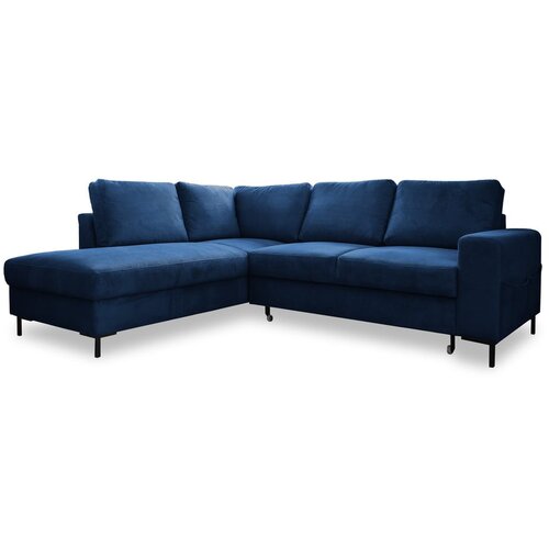 Miuform Tamno plava sklopiva kutna garnitura od samta (s lijevim kutom) Lofty Lilly &amp;ndash; Slike