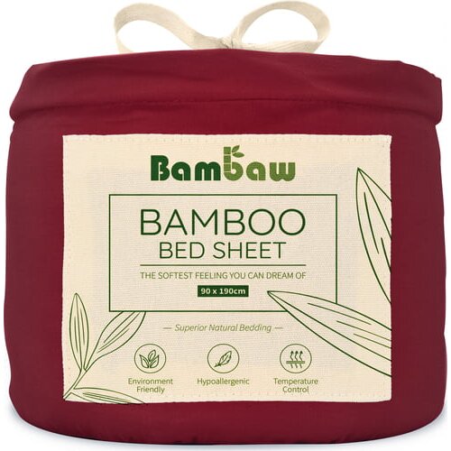 Bambaw rjuha iz bambusa 90 x 190 cm - burgundy Cene