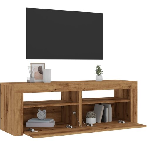 vidaXL TV omarica z LED artisan hrast 120x35x40 cm inženirski les Cene