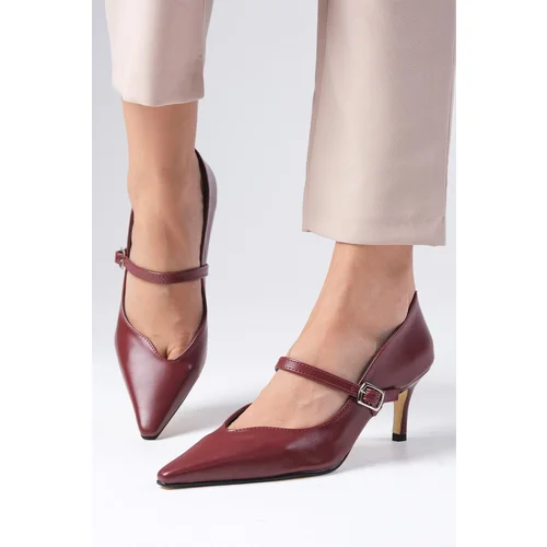 Mio Gusto Solene Claret Red Color Blunt Pointed Toe Women's High Heel Shoes