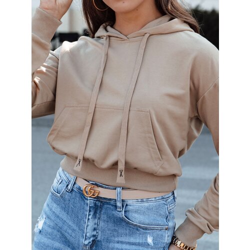 DStreet Women&amp;#039;s hoodie with hood TRENDHOOD light brown Slike