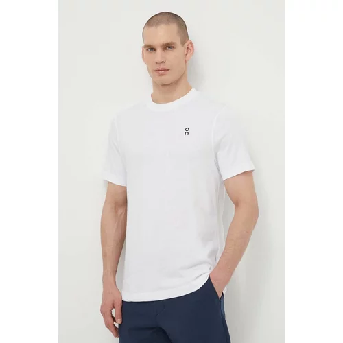 On-running Bombažna kratka majica moški, bela barva