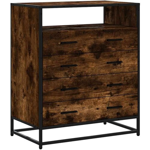 VidaXL Ormar s ladicama dimljeni hrast 70x41x83,5 cm konstruirano drvo Slike