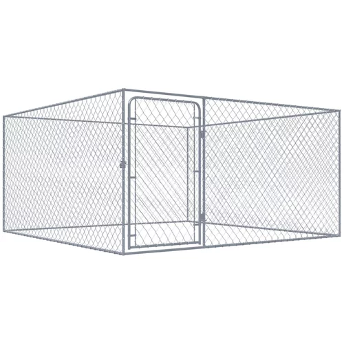 vidaXL vanjski kavez za pse od pocinčanog čelika 2 x 2 x 1 m