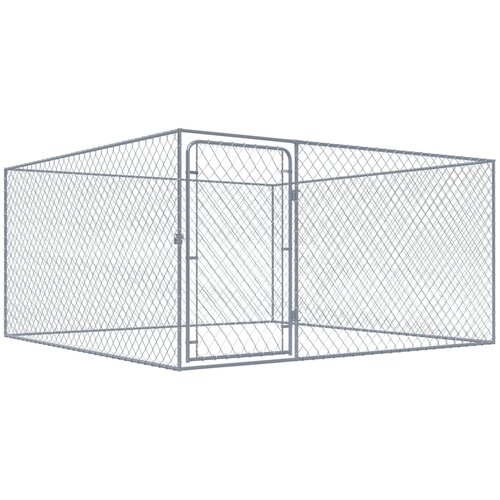 vidaXL Zunanji pasji boks pocinkano jeklo 2x2x1 m Cene
