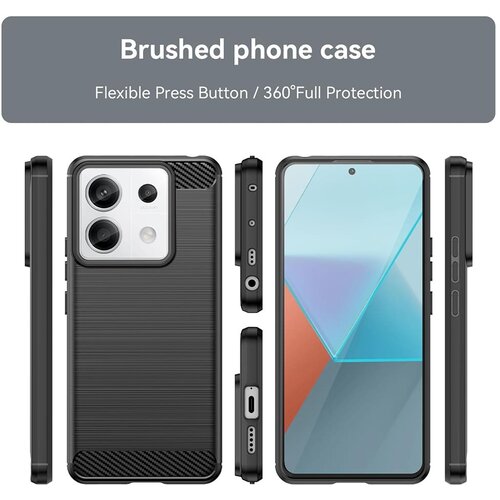 Techsuit Carbon Silicone maska za Xiaomi Redmi Note 13 Pro 5G / Poco X6 &amp;ndash; crna Slike