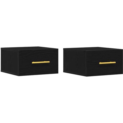  Noćni ormar 2 pcs Crni hrast 35 x 35 x 20 cm Konstruirano drvo Slike