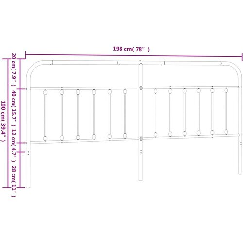  Metalno uzglavlje crno 193 cm Slike
