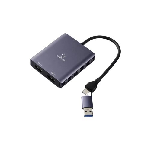 Renkforce RF-6418198 USB-C® / HDMI adapter [1x USB-A, USB-C® - 2x HDMI®] siva 4K UHD 15 cm Cijene