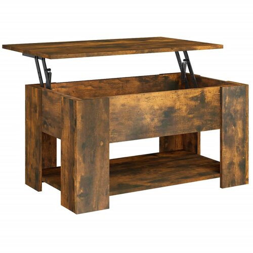 Maison Chic Klubska mizica - kavna mizica - Nizka mizica dimljeni hrast 79x49x41 cm inženirski les, (21755075) Cene