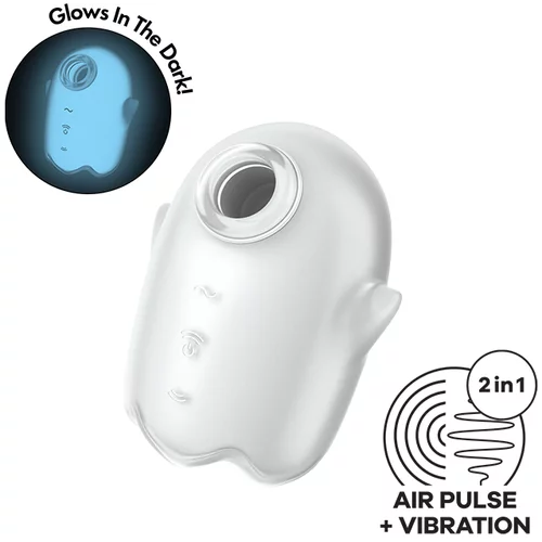 SATISFYER AIR Glowing Ghost - svjetleći zračni stimulator klitorisa (bijeli)