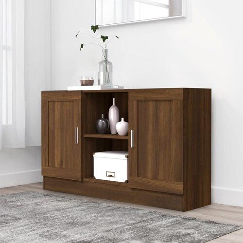 VidaXL Komoda boja smeđeg hrasta 120 x 30,5 x 70 cm konstruirano drvo Slike