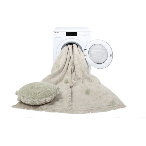 Lorena Canals Bombažna preproga Hippy Dots - Natural, olive Slike