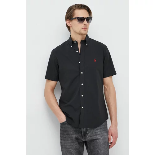 Polo Ralph Lauren Košulja za muškarce, boja: crna, regular, o button-down ovratnikom