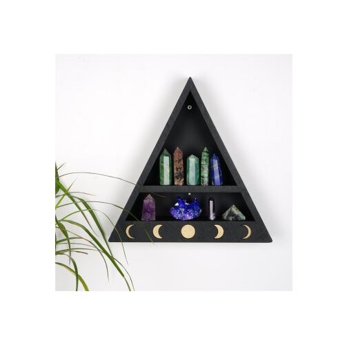 Hanah home Cry001-S Black Wall Shelf Cene