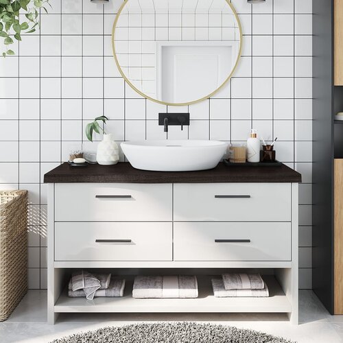 vidaXL Kupaonska radna ploča tamnosmeđa 100x30x(2-6) cm tretirano drvo Cijene