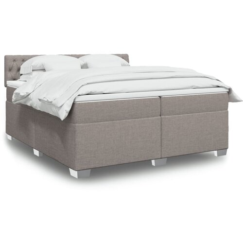  The Living Store Box spring postelja z vzmetnico taupe 200x200 cm blago - Box Spring Postelja, (21496959) Cene